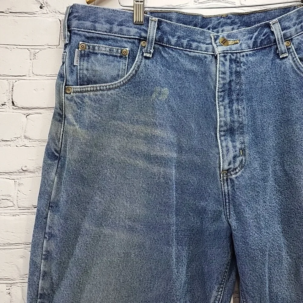 Carhartt Jeans B172 Mens Sz 40 X 30 Flannel Lined‎ Relaxed Fit Straight Flawed
